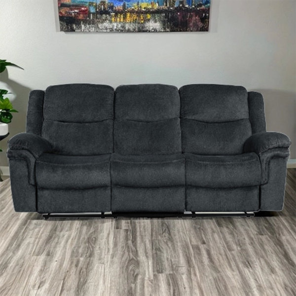 Everly Quinn Sirak Velvet Manual Reclining Sofa Home Theater Seating